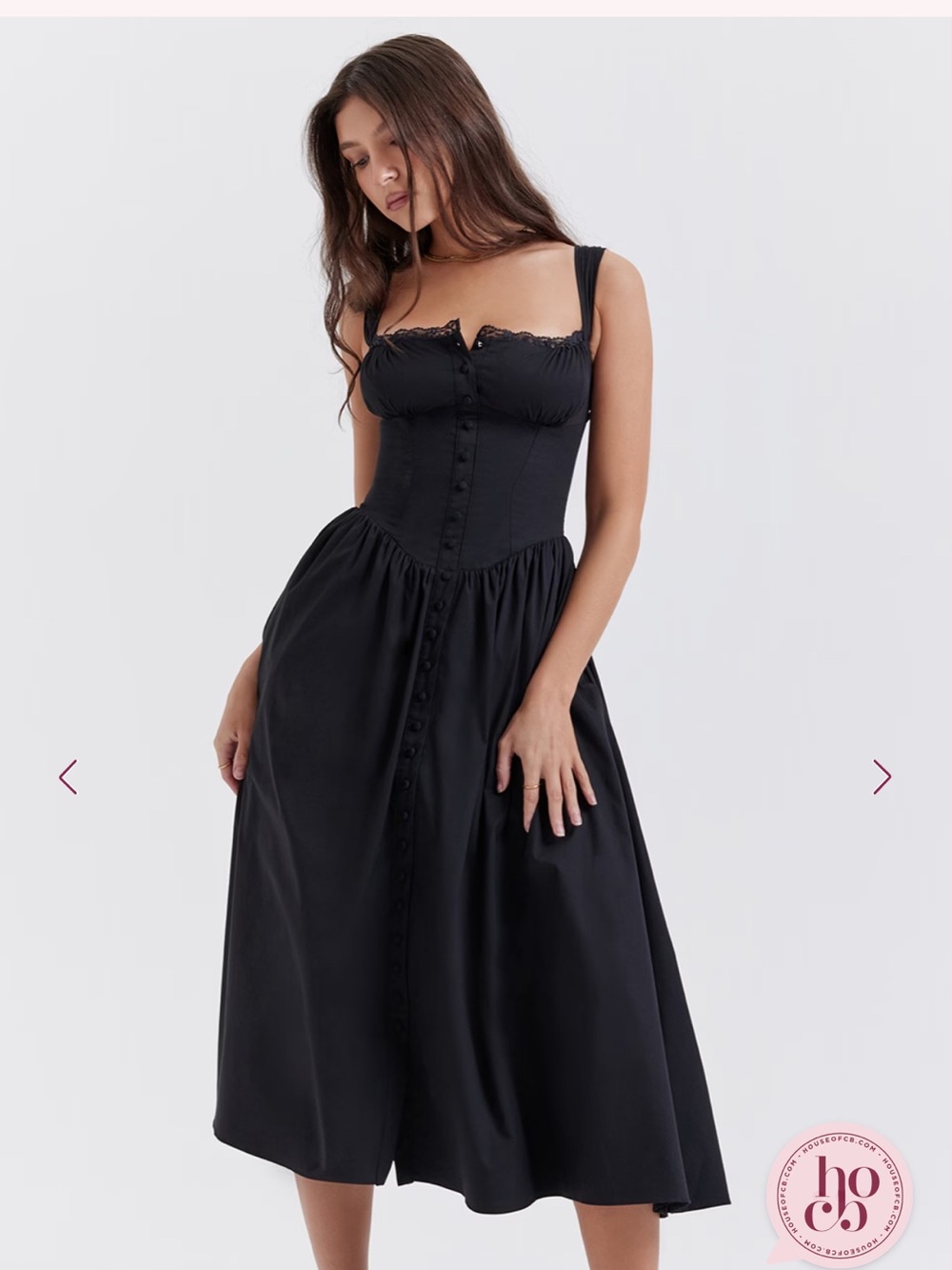 House of CB Tatiana Black Midi Sundress - Picture 2 of 15